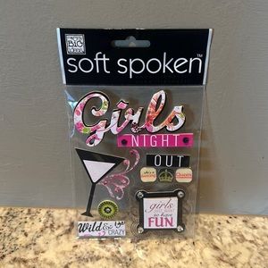 RETIRED Me & My Big Ideas Soft Spoken Embellishments Girls Night Out  B41